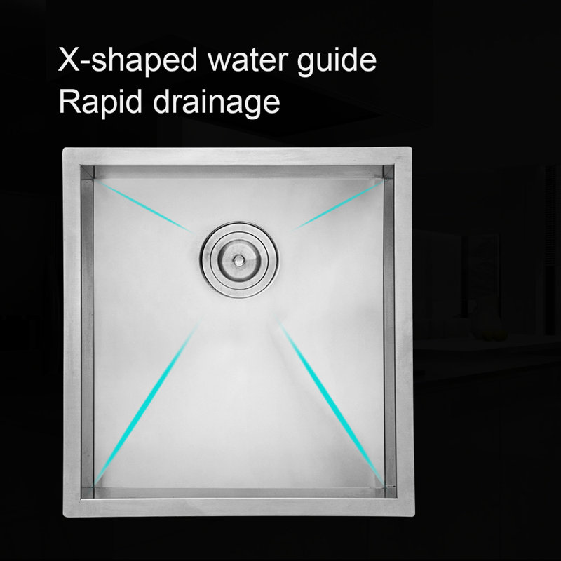 19 X 20 9 Inch Undermount Stainless Steel Single Bowl Kitchen Sink 16 Gauge With - Condensation Layer And X Shaped Water Drainage, Comes Drying Rack Drain Assembly Deep Curved Corners For Aesthetics