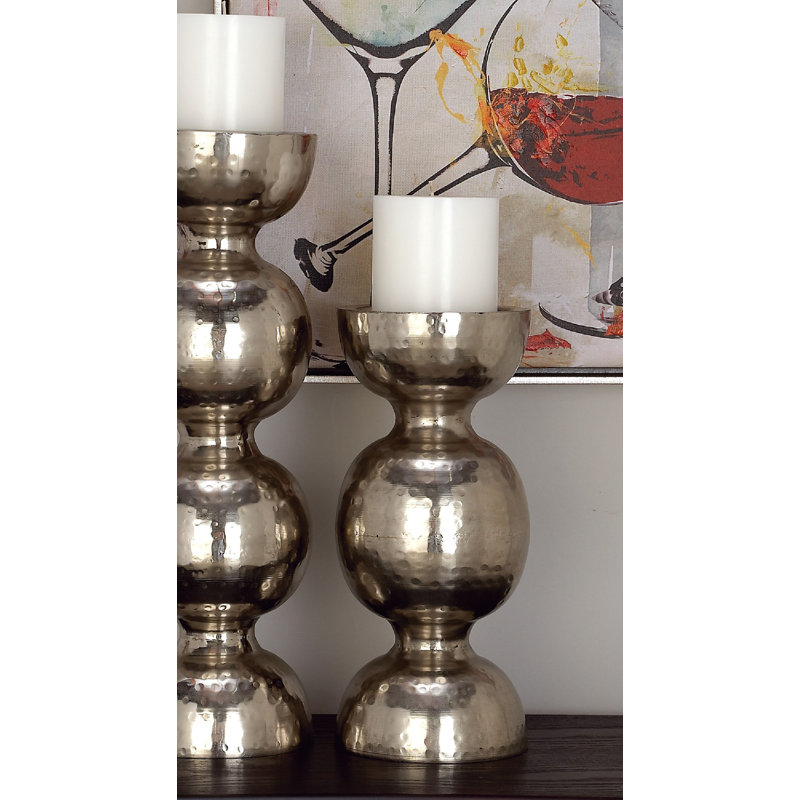 Iron Tabletop Candlestick, 14" H x 6" W x 6" D