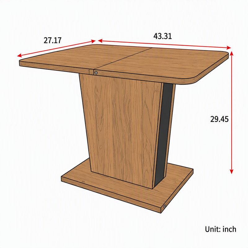 Table de salle à manger rectangulaire extensible moderne pour petits espaces