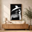 Gants de chapeau blanc, robe noire, portrait sur toile, cadre flottant, prêt à être accroché-2031093994-2031093997