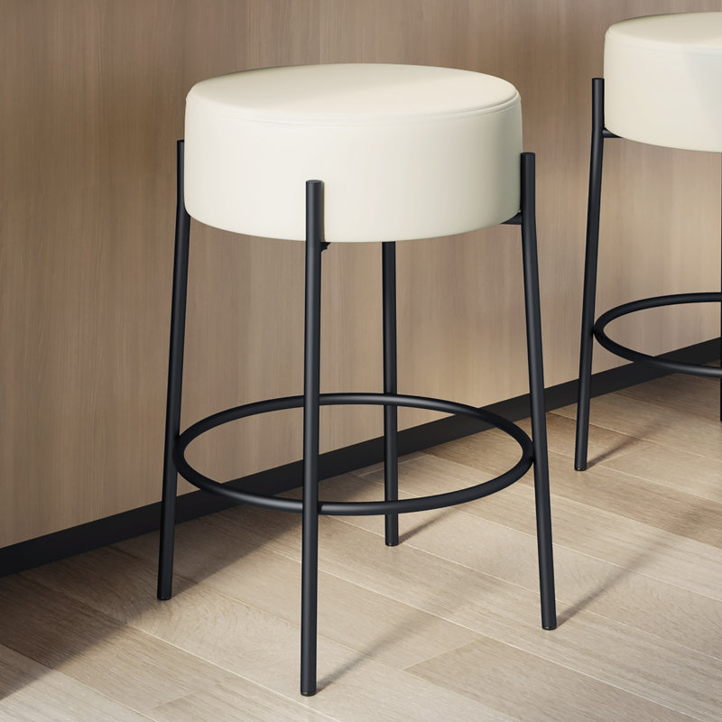 Tabouret de bar et de comptoir sans dossier Aryam, Tabouret de comptoir (siège d'une hauteur de 26,7, Noir