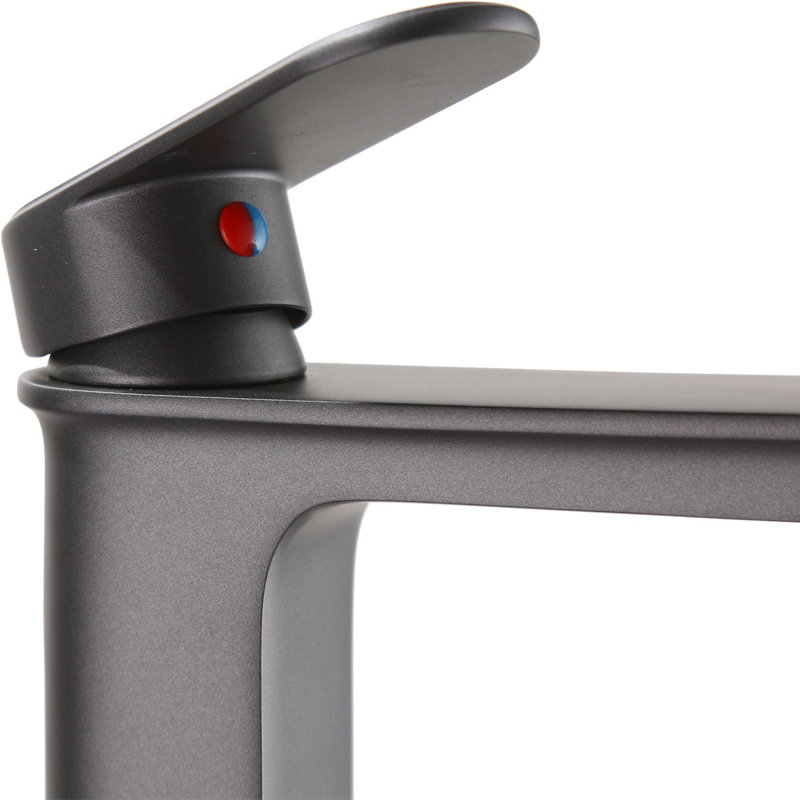 Single-Hole Single-handle Bathroom Faucet, Gray