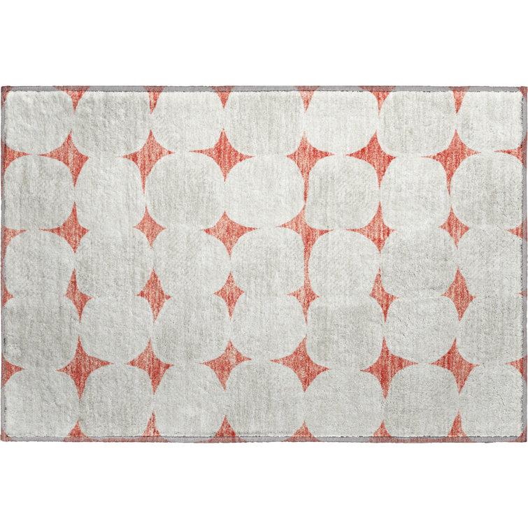 Premium Machine Washable Prisco Salmon Rug