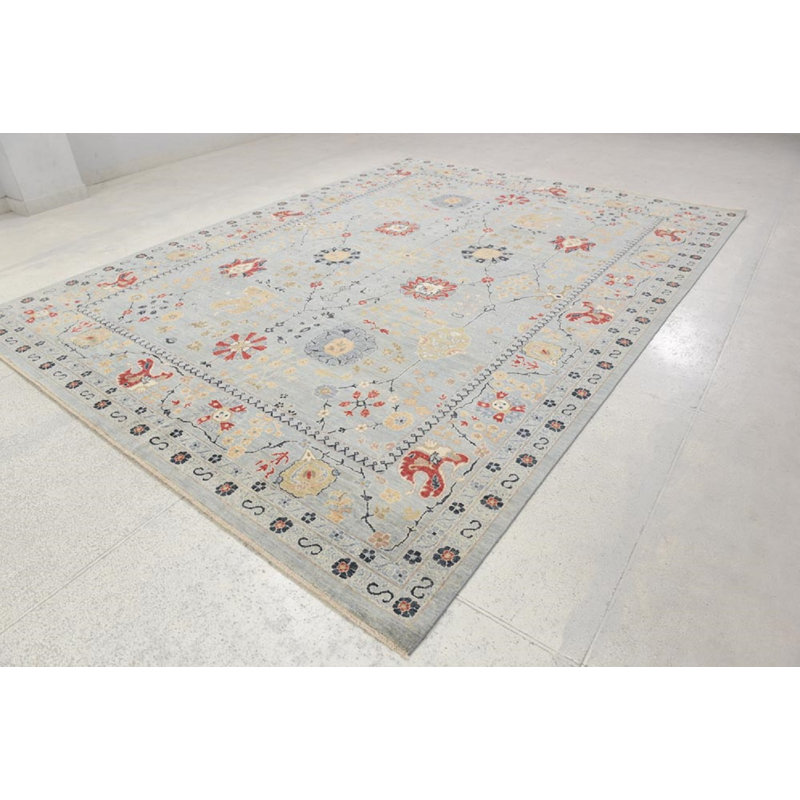 Transitional One-of-a-Kind Rectangle 9' X 11'9" Hand Knotted Area Rug