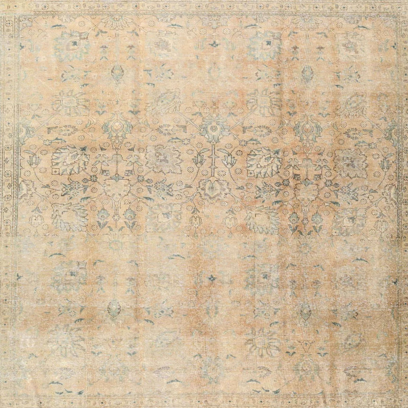 Tapis beige/gris traditionnel Loughlam, Carré 4 pi