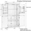 Armoire de plancher pour salle de bain 4 portes Velmora, unité de rangement autoportante 43,3 po avec tablette réglable-1695344324