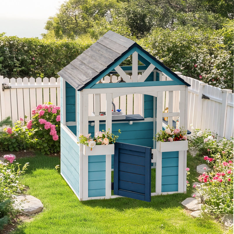 Wooden Playhouse, Kitchen and Pet Door