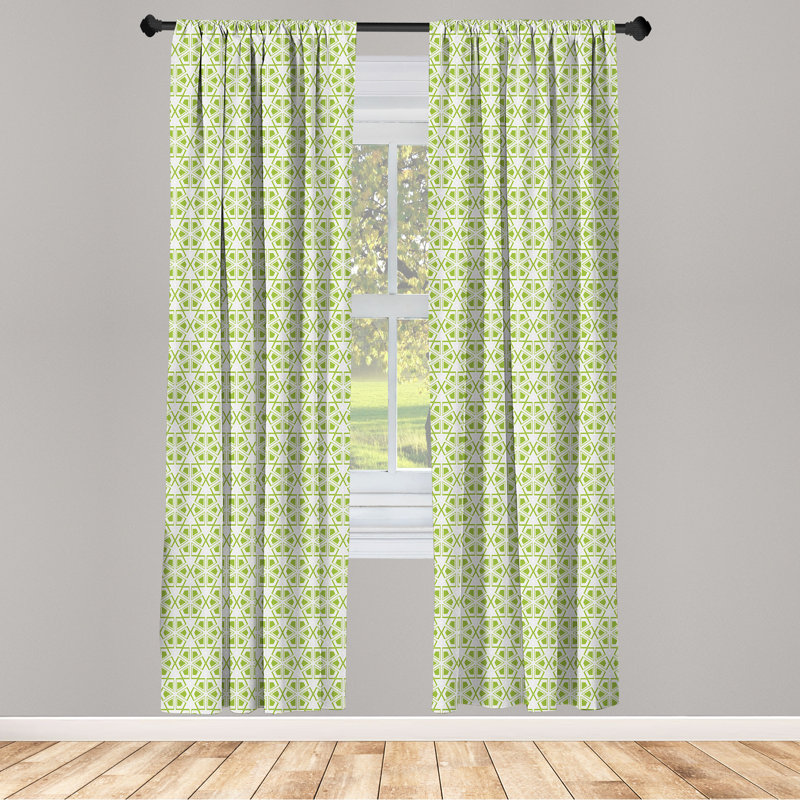 Geometric Semi-Sheer Rod Pocket Curtain Panels, 28" x 84"