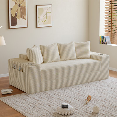 Upholstered 78 " Cotton Sofa