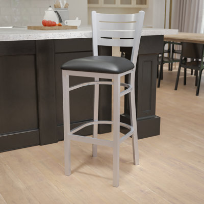 Elkton Slat Back Metal Restaurant Barstool