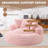 55.1" Oversized Round Bean Bag Chair for Adults, Large Bean Bag Lounger, Corduroy Floor Chair with Compressed Foam Filling, Comfy Reading Chair for Living Room, Bedroom & Gaming-1082824781