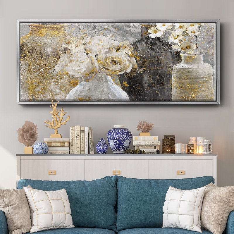 Fleur Couture - toile encadrée, H 20 po x l 50 po