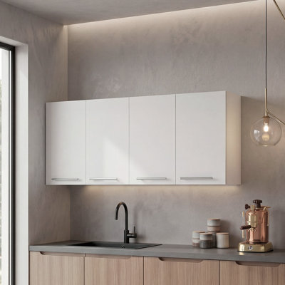 Jewlia Kitchen Wall Cabinet with Four Doors and Storage Compartments