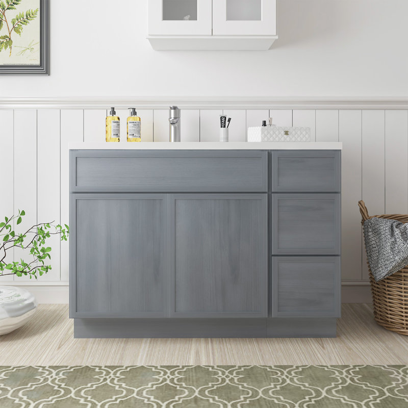 Base de meuble-lavabo simple 51 po seulement, Argent argent