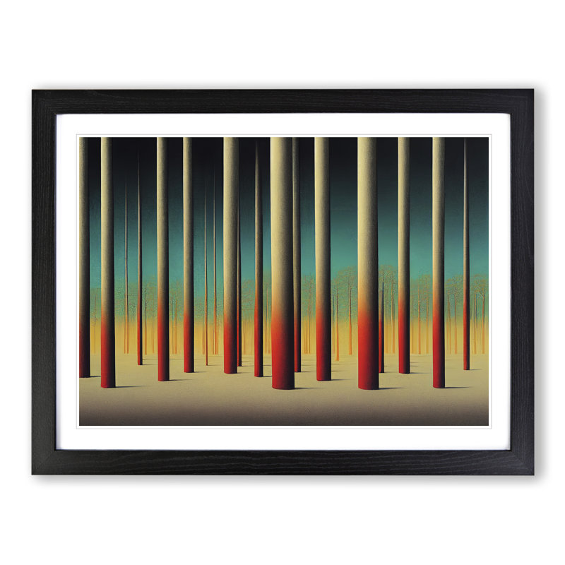 Astounding Abstract Forest - Single Picture Frame Print, Black Framed, 46cm H x 64cm W x 2cm D