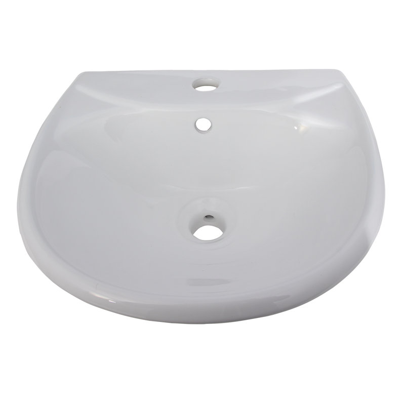Lavabo de salle de bain ovale en porcelaine vitreuse avec trop-plein 28 po Gair, Simple