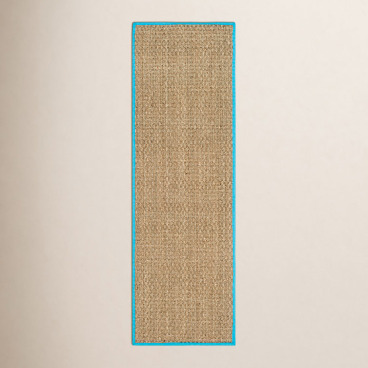 Auckland Bamboo Natural/Turquoise Area Rug