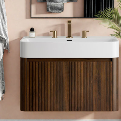 Wall Mounted With Solid Surface Top