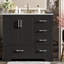 36" Traditional Bathroom Vanity With Ceramics Sink , Black Bathroom Cabinet With Two Soft Close Doors And Four Drawers, Bathroom Vanity-387846718