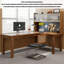 Solid Wood L - shaped Desk and Bookshelf Combination-650332451