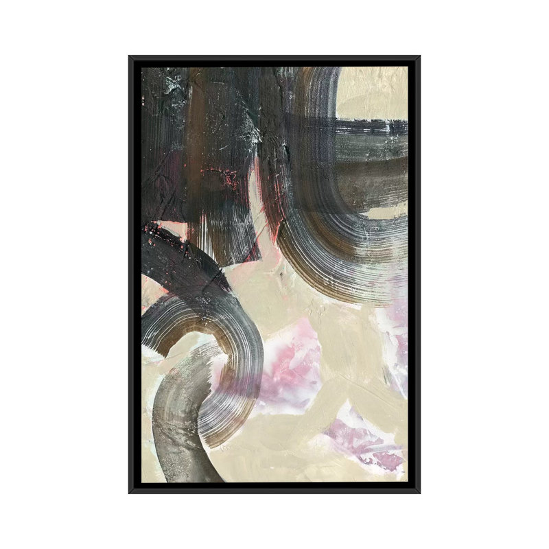«Striate II», impression sur toile, H 26 po x l 18 po x P 1,5 po, Toile encadrée noire, Pas de tapis
