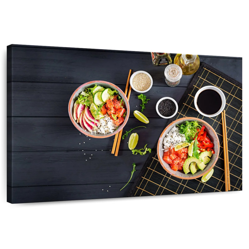 Yarlin Salmon Poke Bowls, 8" H x 12" W