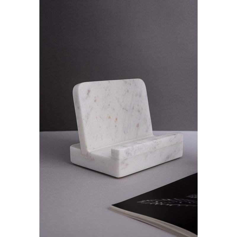 Creamy White Marble Modern Cook Book Stand