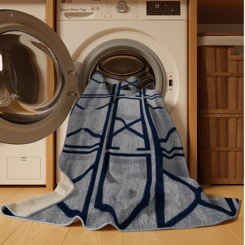 Machine Washable Trellis Gray Area Rug, Round 3'