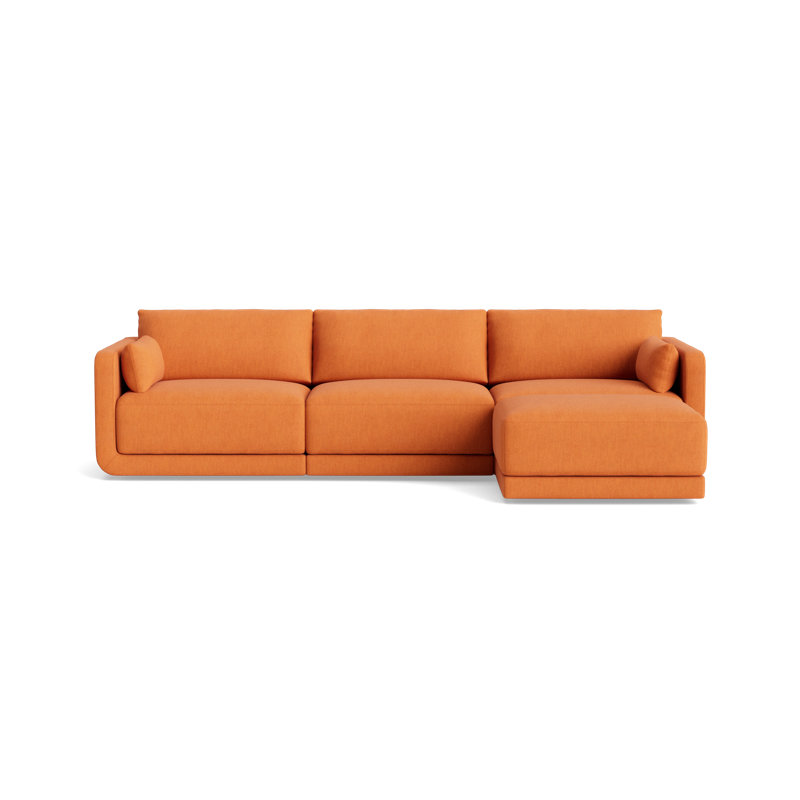 Eva Sofa With Chaise (116"), Performance Weave - Carrot