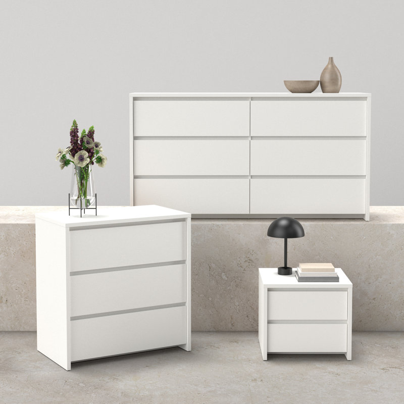 Ensemble de chambre à coucher 3 pièces Bourquin, Ensemble de 3 pièces : commode, coiffeuse, table