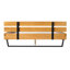 Structure de lit en bois de pin, taille grand, naturel et noir