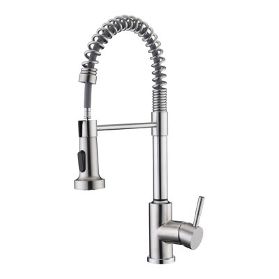 Robinet de cuisine rétractable à poignée simple avec accessoires