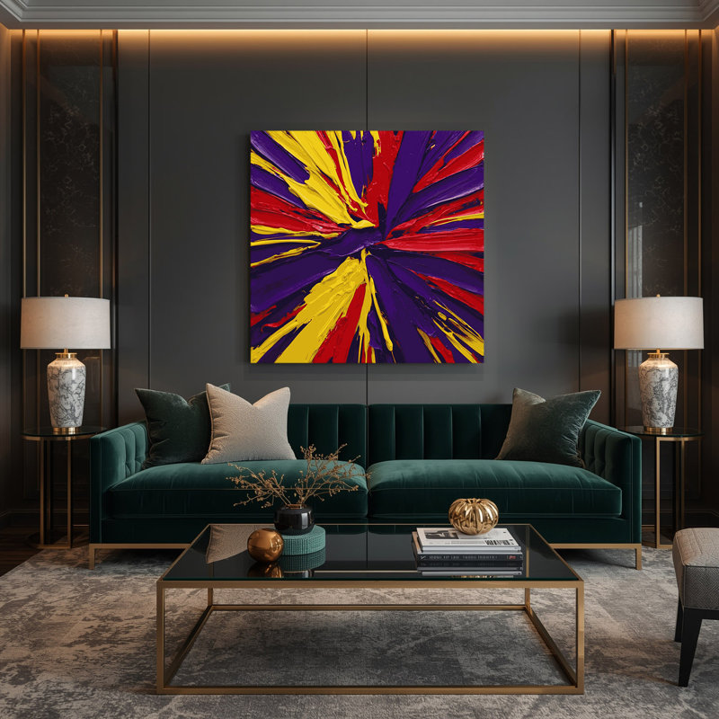 «Abstract Color Field 56», art mural sur toile mauve, H 12 po x l 12 po