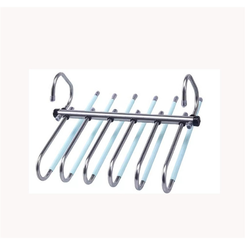 Cintre pour pantalons pliable en acier inoxydable, 4