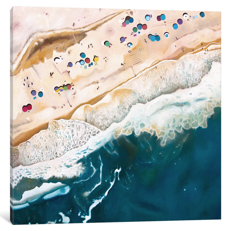 «Long Island Beach» par Antony Squizzato, reproduction sur toile tendue sur châssis, H 18 po x l 18 po x P 1,5 po