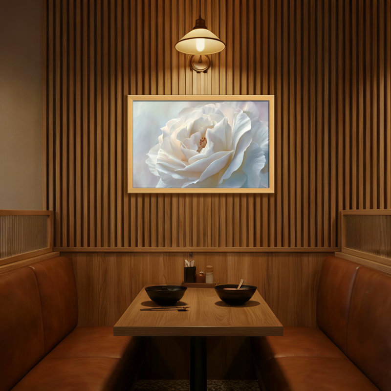 «Plants & Flowers White Rose», impression sur toile à motif floral