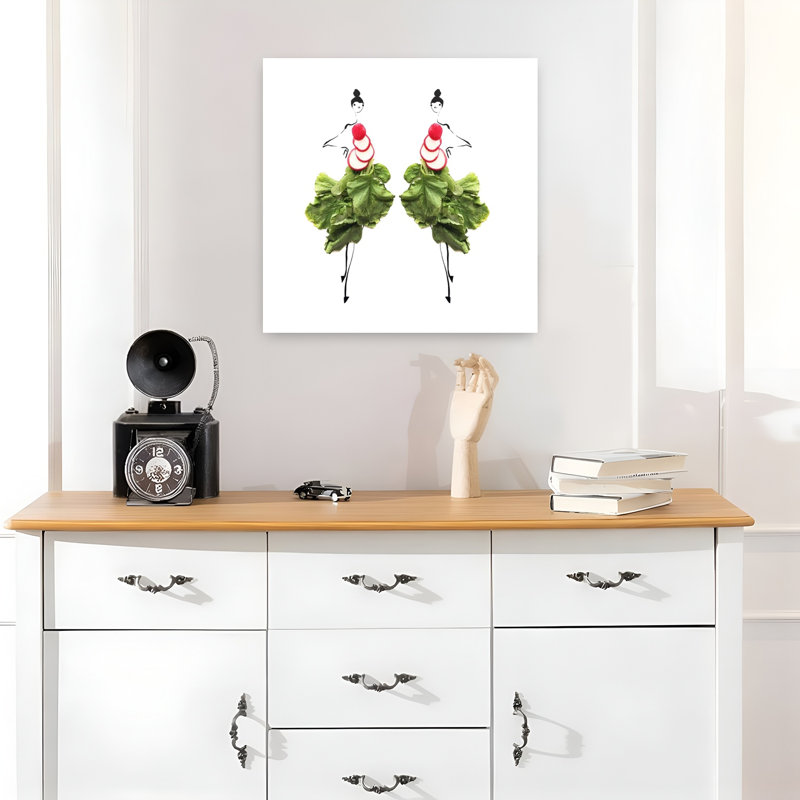 Radis vert, mode, plante minimaliste moderne, art mural, H 18 po x l 18 po