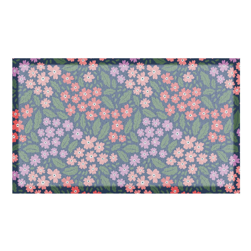 Non-Slip Floral Doormat
