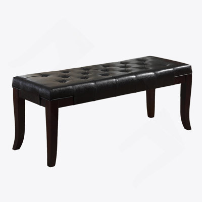 Tufted Bench, Faux Leather, Espresso