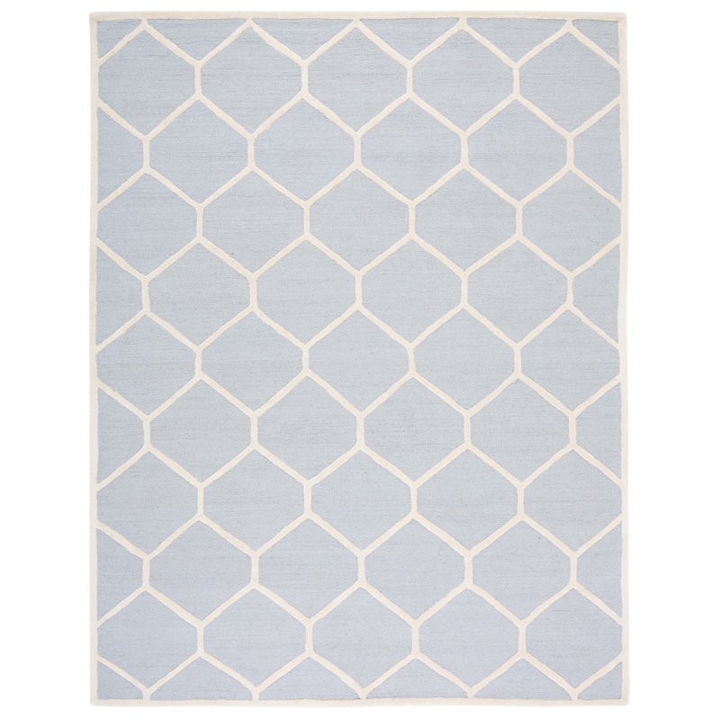 Deedgra Hand Tufted Wool Geometric Rug, Rectangle 8' x 10'