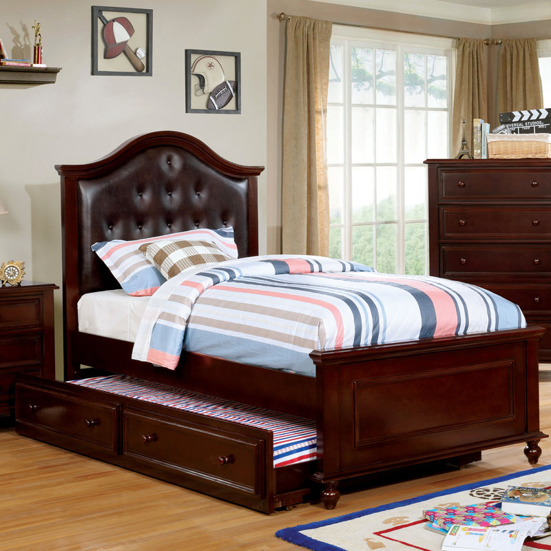 Haycraft Vegan Leather Platform Bed, Espresso, Twin