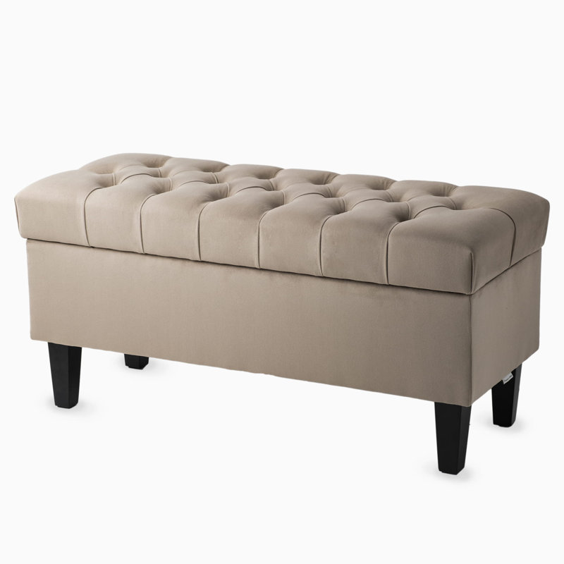 Velvet Upholstered Storage Bench, 47 cm H x 120 cm W x 30 cm D