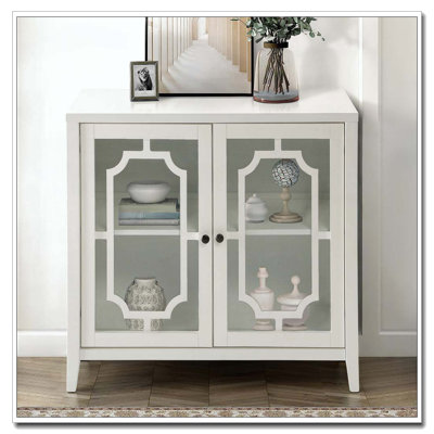 Console blanche avec 2 portes
