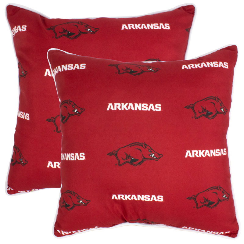 NCAA Square Pillow Cover & Insert, Arkansas