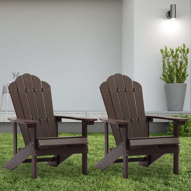 Chaise Adirondack en plastique Keysville, Café
