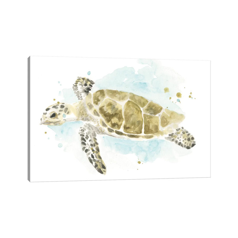 Watercolor Sea Turtle Study II by June Erica Vess - Wrapped Canvas Gallery-Wrapped Canvas Giclée, 66.04 cm H x 45.72 cm W