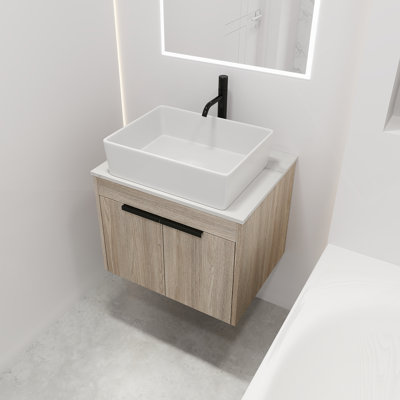 Ensemble de meuble-lavabo flottant avec lavabo en céramique Modern Design
