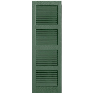 Straight Top Full-style Open Louver Shutters Pair