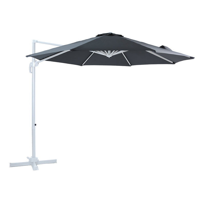 Bresha 300cm Cantilever Parasol, Grey, White