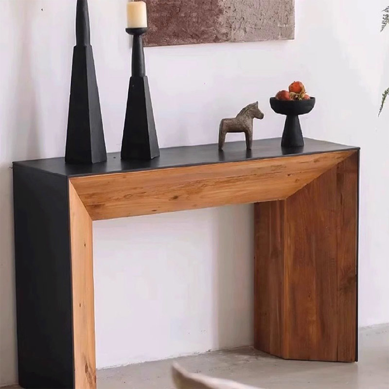 Table d'entrée en bois massif de style Wabi-sabi, H 31,5 po x l 78,74 po x P 15,75 po